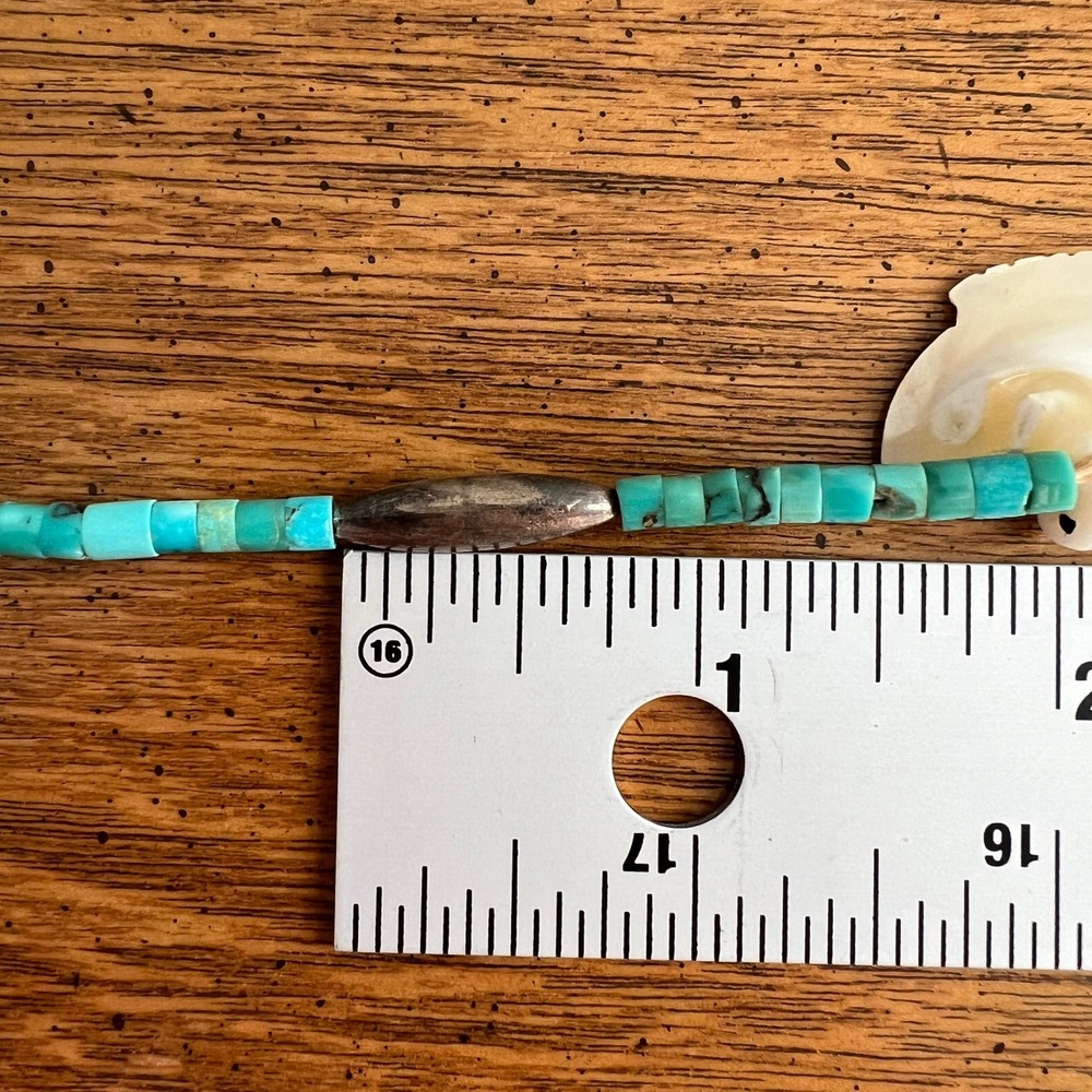 Southwestern Turquoise Heishi Bird Fetish Necklace MOP Shell Eagle Vintage - Picture 7 of 11